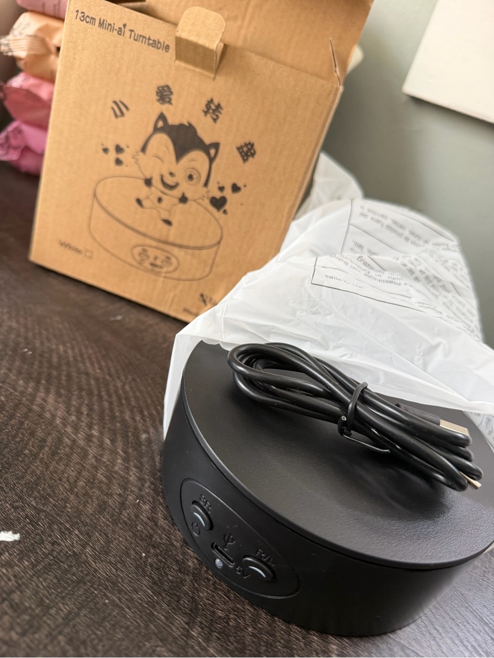 Black USB Rotating Turntable Display stand